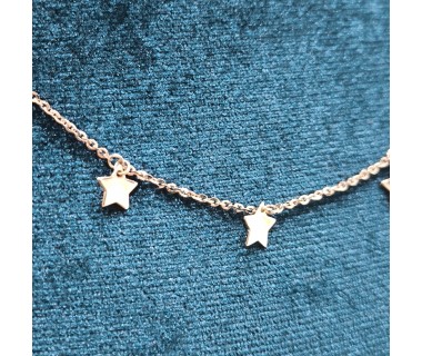 Collana Oro Bianco 18kt con Stelle pendenti